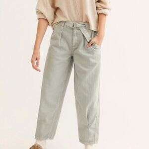 We The Free Light Mint Green High-Waist Tapered Jeans